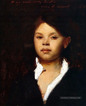 Tête d’un portrait italien fille John Singer Sargent Peinture à l'huile